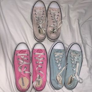 All 3 pairs of ALL STAR Converse low top shoes